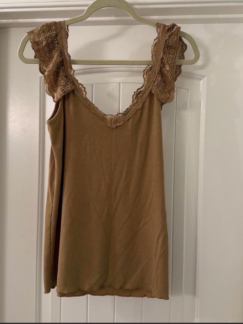 gimmicks by BKE Lace-Trim Tank Top in Brown